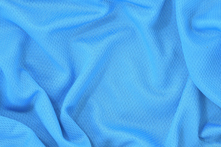 Blue polyester fabric texture background