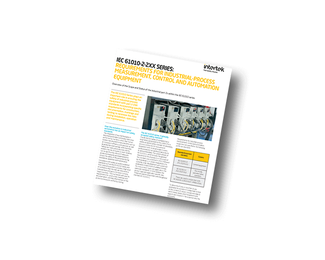 IEC 61010-2-2XX Series: Requirements for Industrial-Process Measurement, Control, and Automation Equipment fact sheet